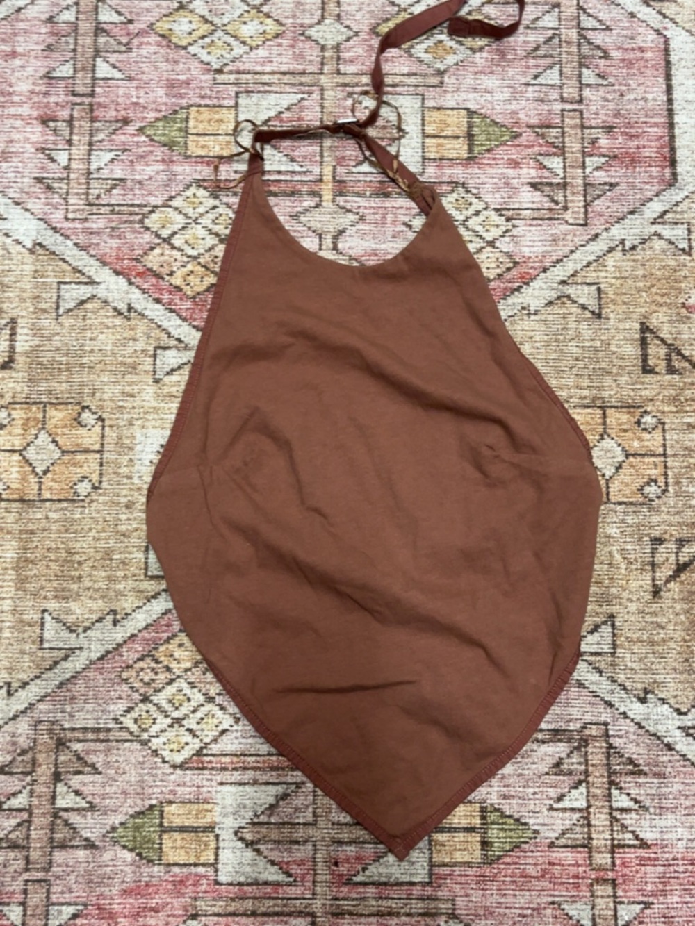 Zara Brown Bandana Backless Top